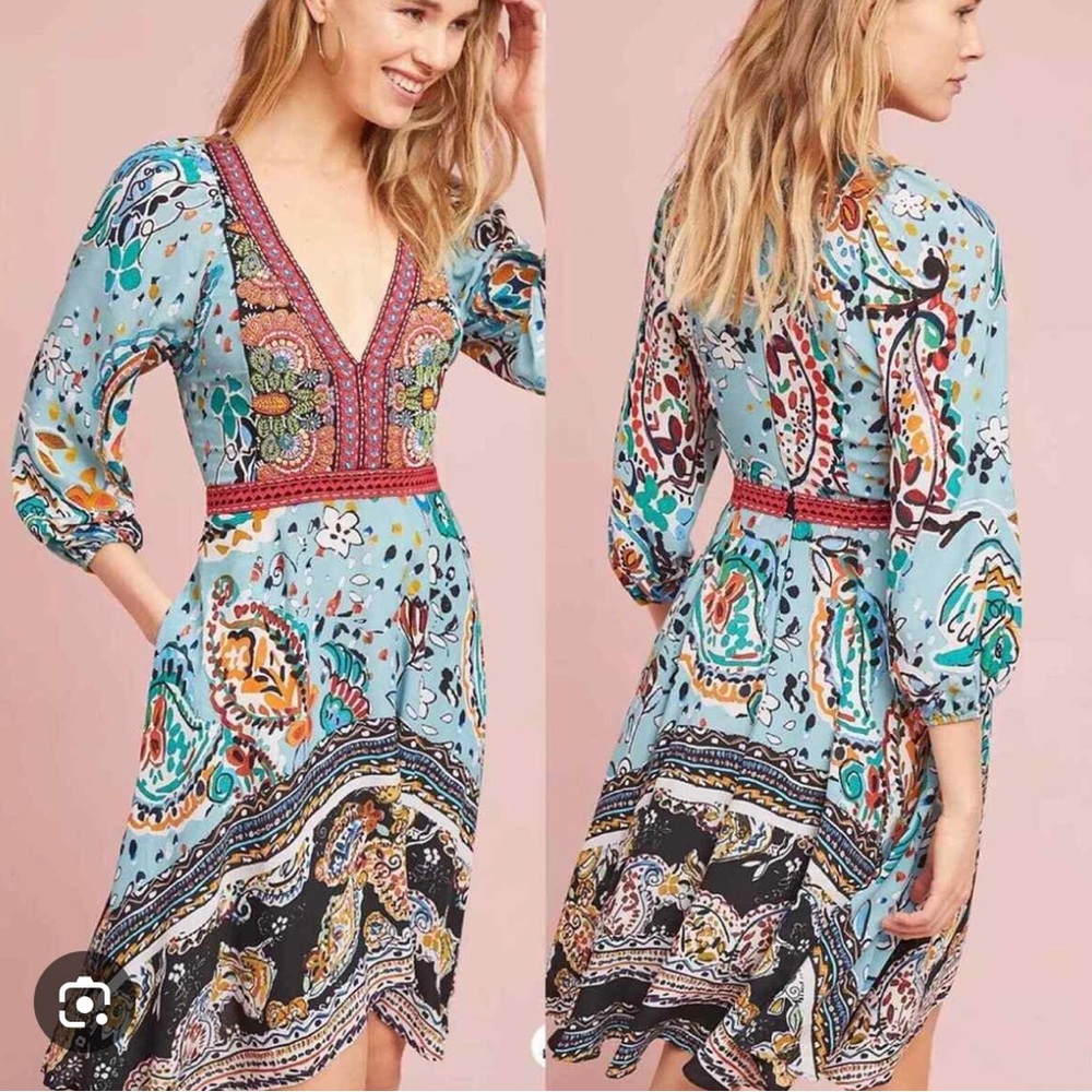 Floral V-Neck Long Sleeve Dress - Picture 15 of 15